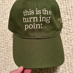 Green Turning Point Baseball Cap with White Text